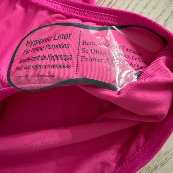 Kate Spade Hot Pink Ruffle Off-Shoulder High Waist Bikini Set Size XL NWT - Picture 4 of 10